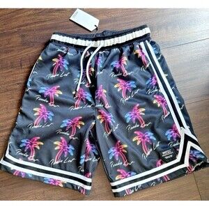WESC Men's Basketball shorts Lost paradise 9" Black Multi Small